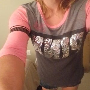 Sequin pink Victoria secret 3/4 length sleeve